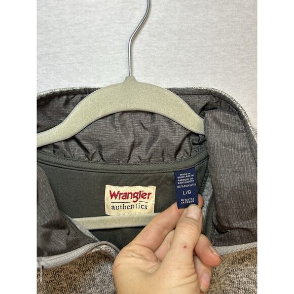 Wrangler Authentics Men’s Sweater Fleece 1/4 Zip Heather Gray Size Large - Picture 2 of 6
